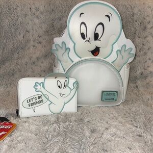 Casper the friendly ghost Loungefly and Wallet Set NWT